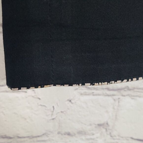 Brooks Brothers Natalie Fit Black Skinny Cropped Woman's Ankle Pant Printed Cuff - Picture 6 of 11